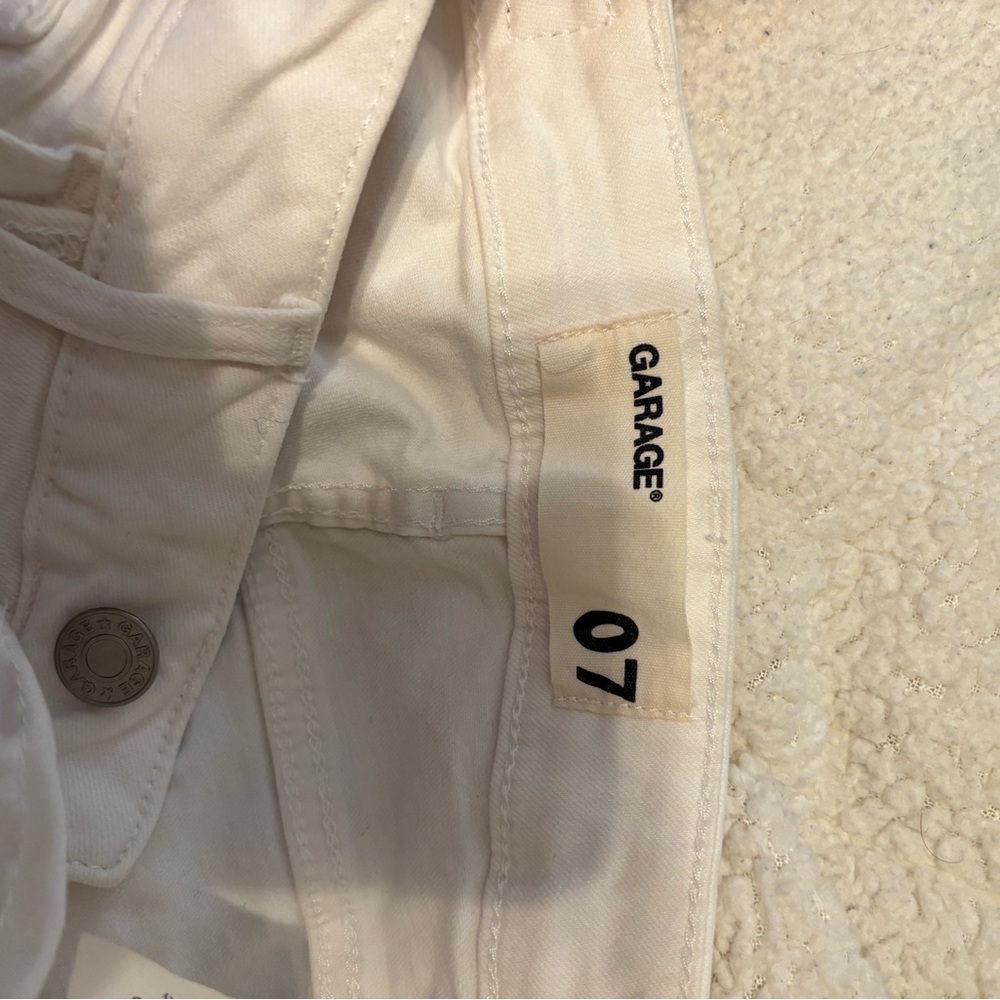 Garage White Ripped Skinny Jeans